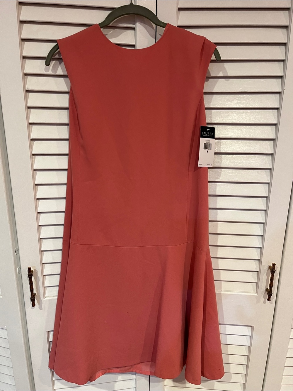 Lauren Ralph Lauren Coral-Pink Sleeveless Flare Dress